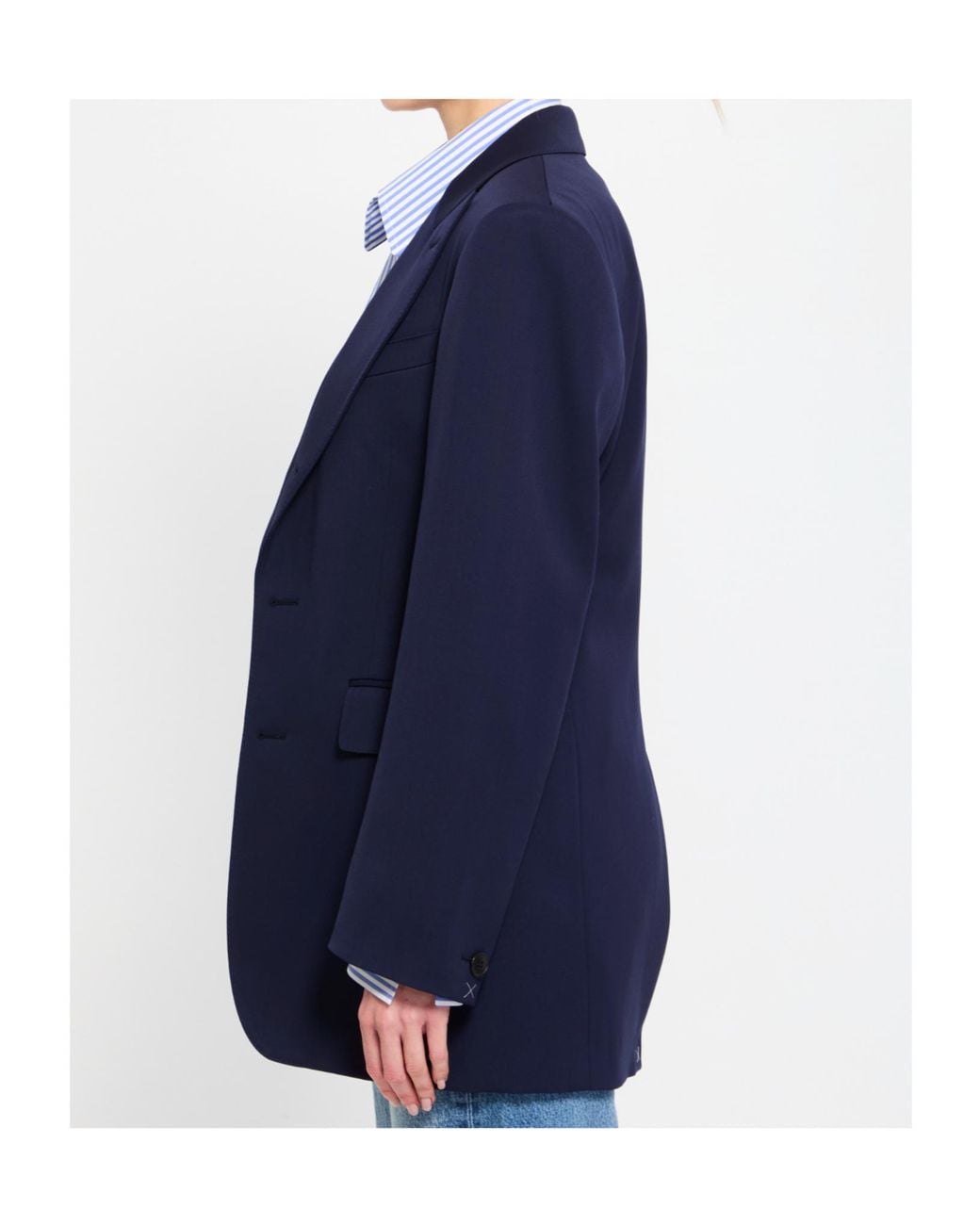 Céline Blue Lapel Long-Sleeved Blazer