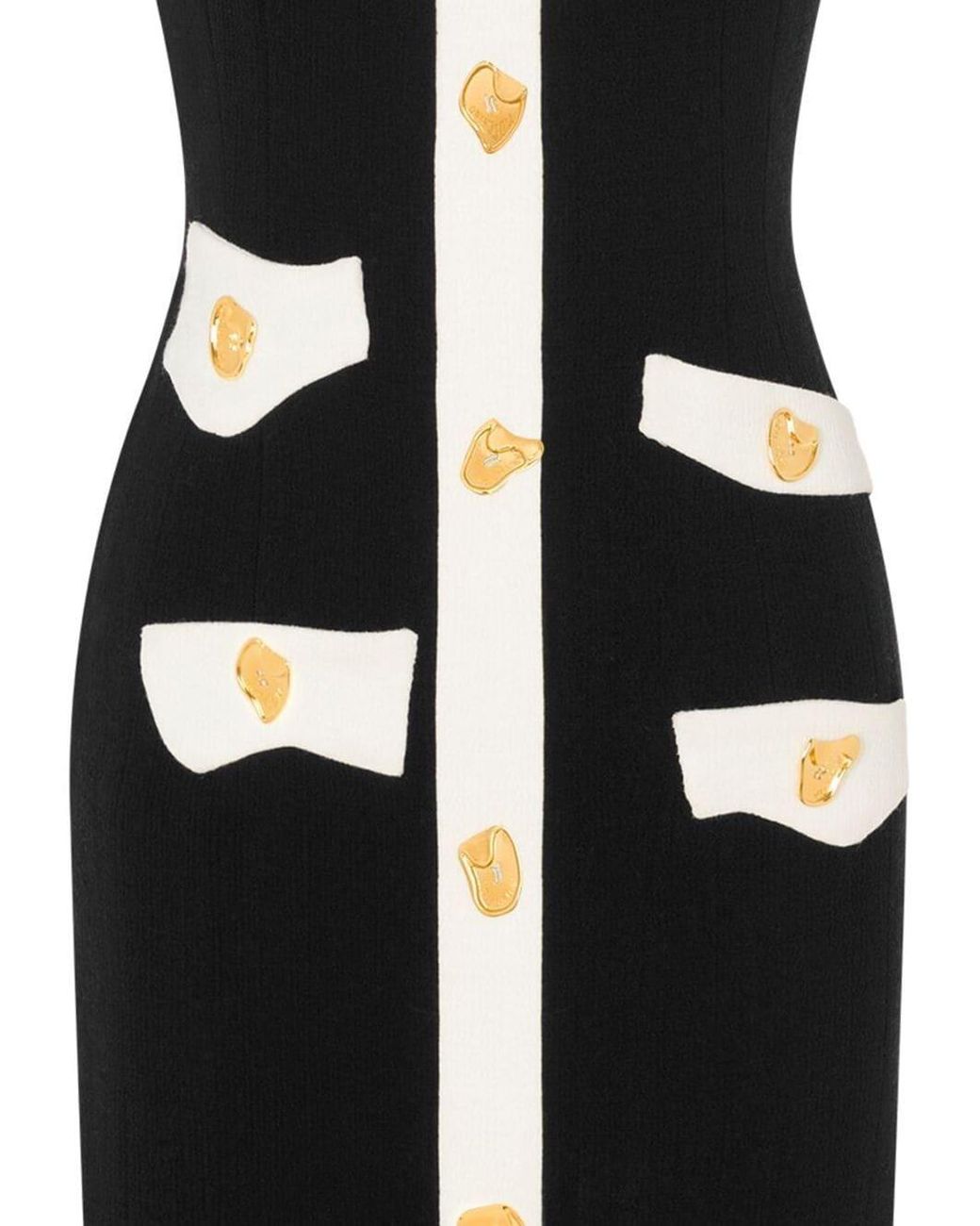 Moschino Black Trompe L'Oeil-Motif Midi Dress