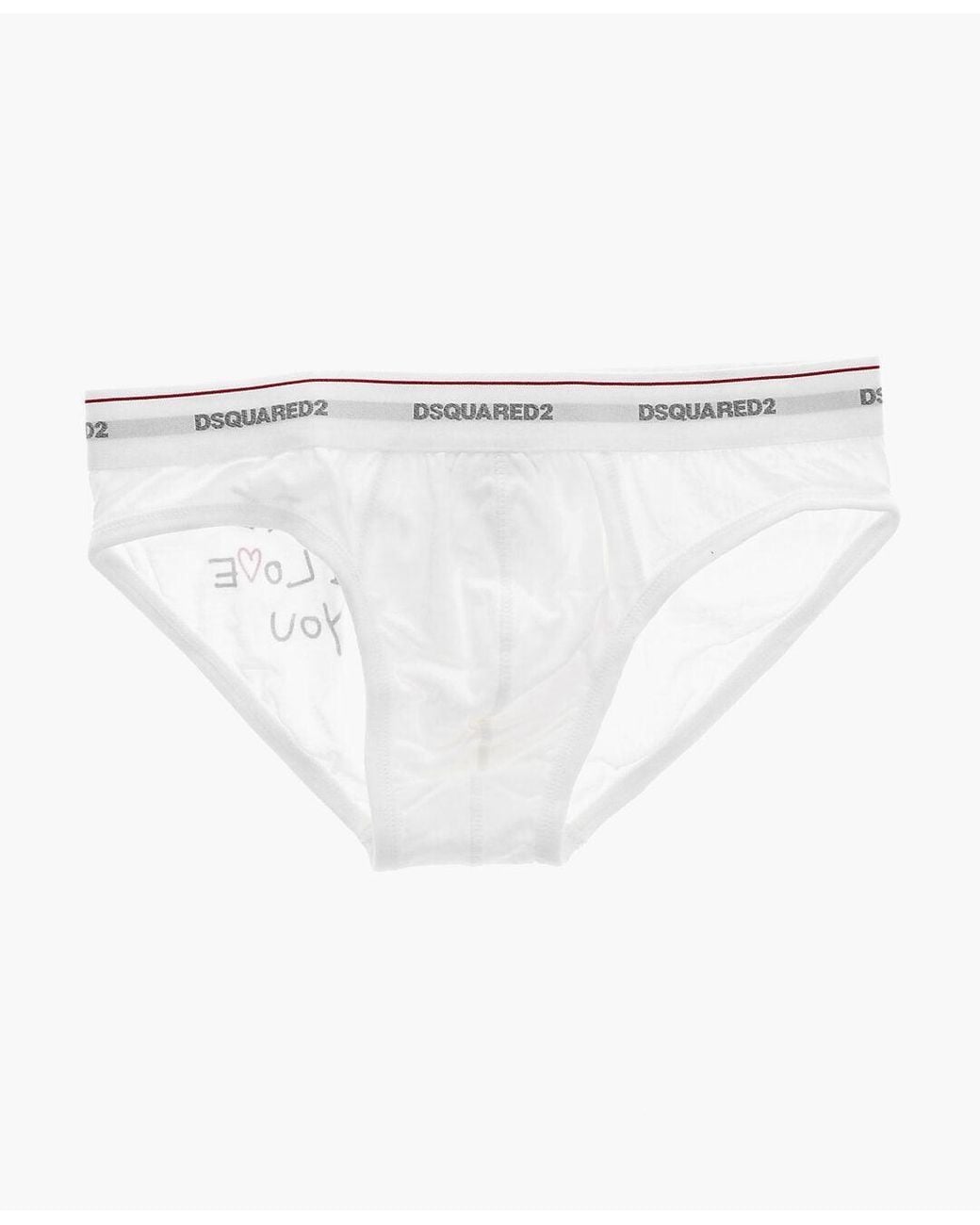 DSquared² White Graphic-Print Modal Briefs for men
