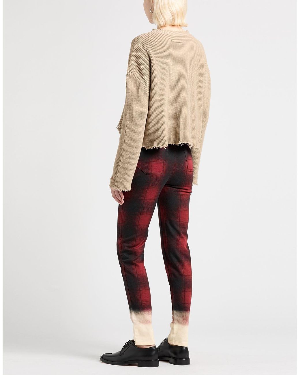 Maison Margiela Red Gabardine Skinny Trousers