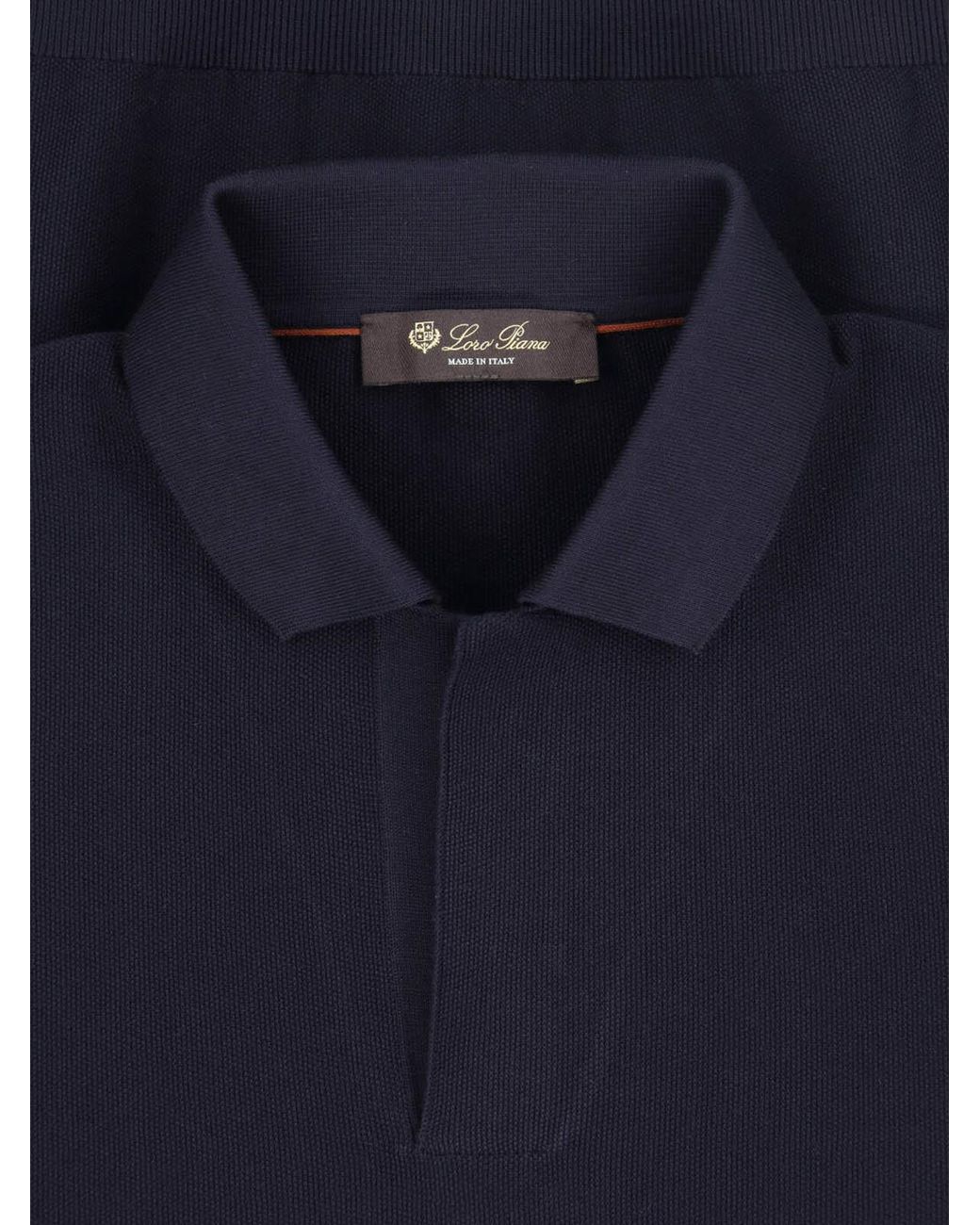 Loro Piana Black Basic Short-Sleeved Polo Shirt for men