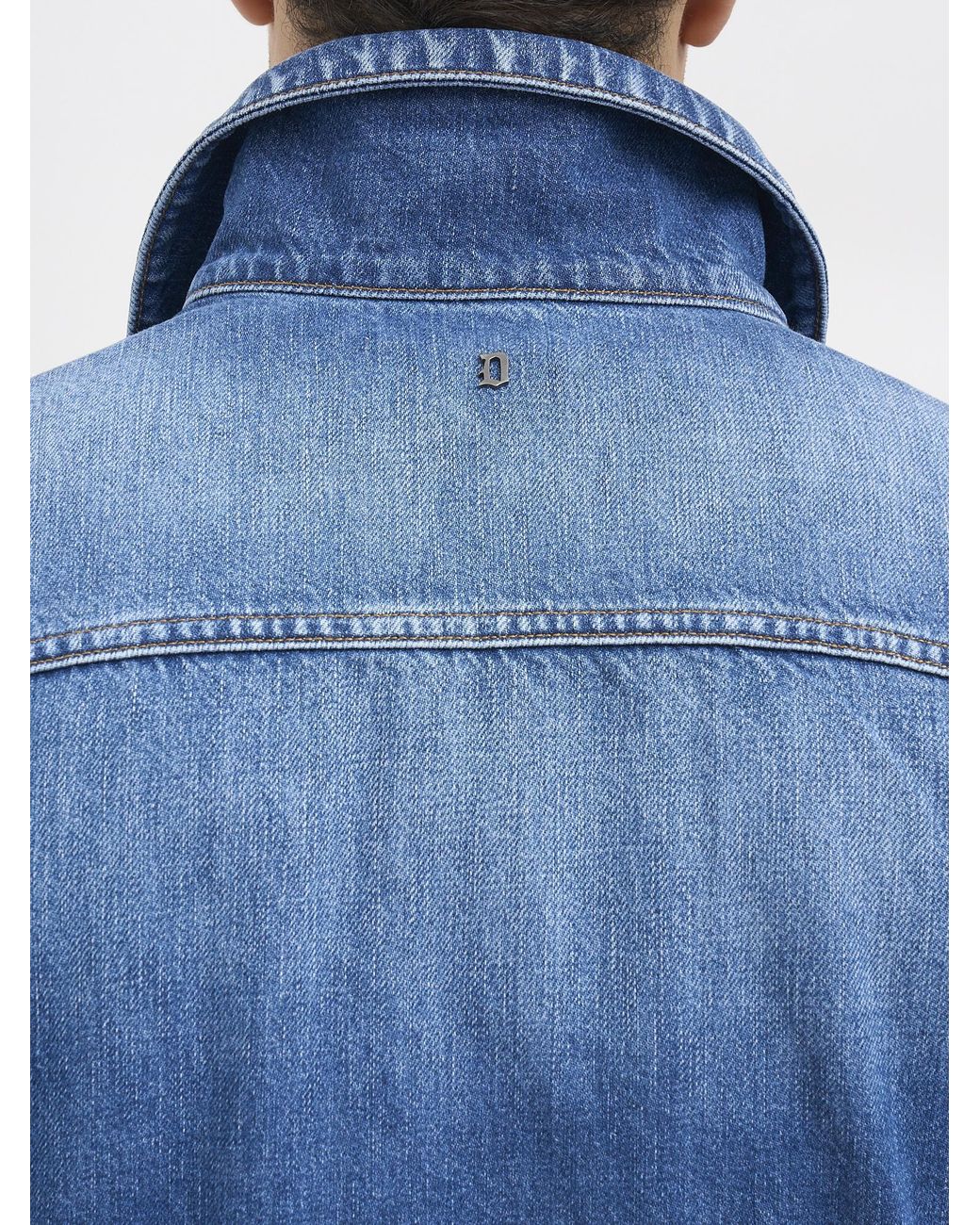 Dondup Blue Faded-Effect Denim Jacket for men