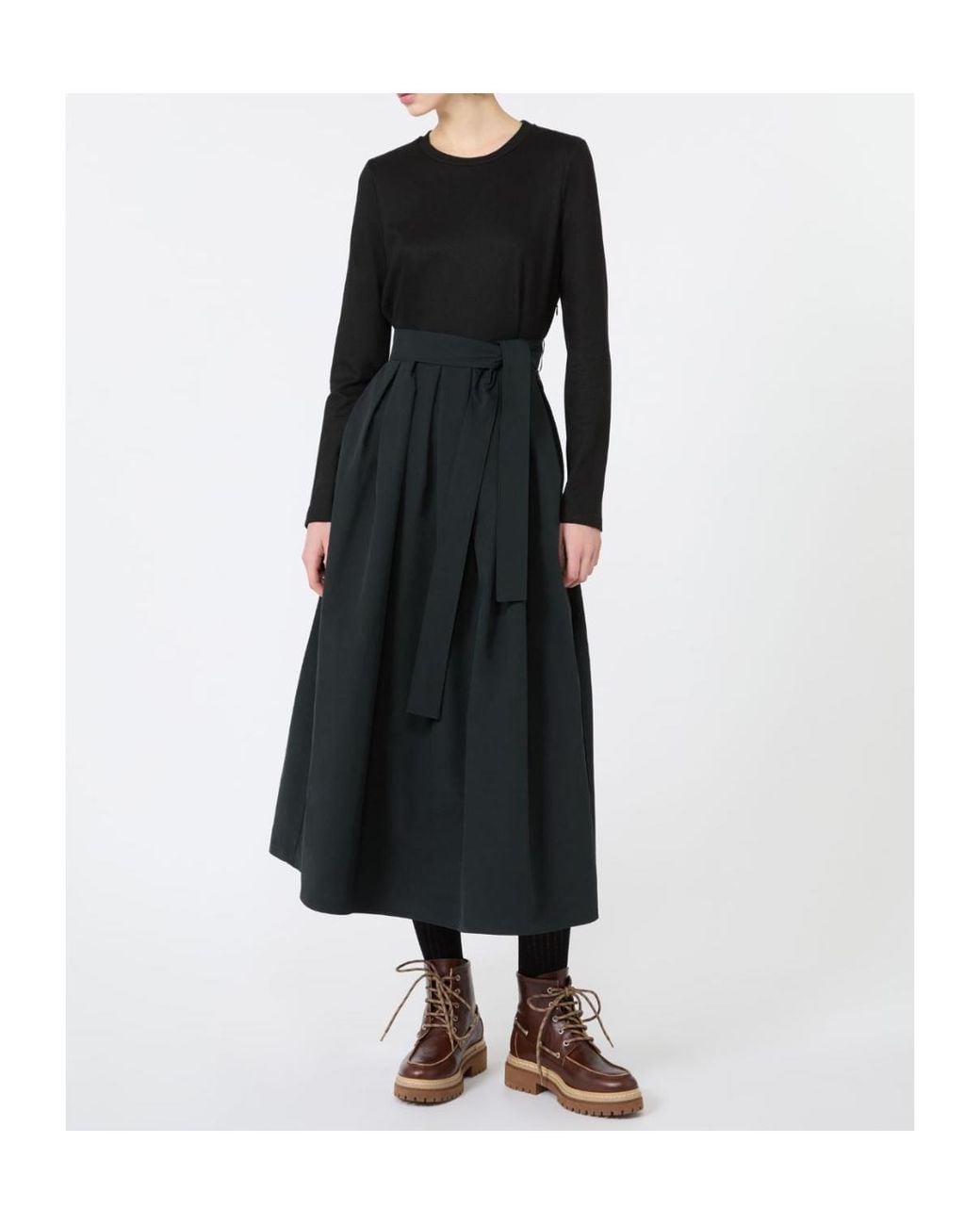 Weekend by Maxmara Black Jacquard Jersey And Taffeta Dress