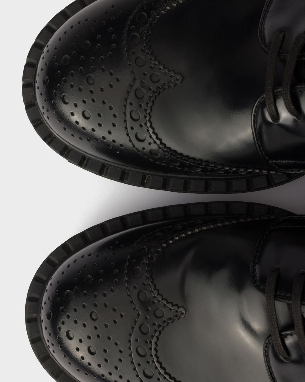 Prada Black Chocolate Brushed Leather Derby Brogues for men