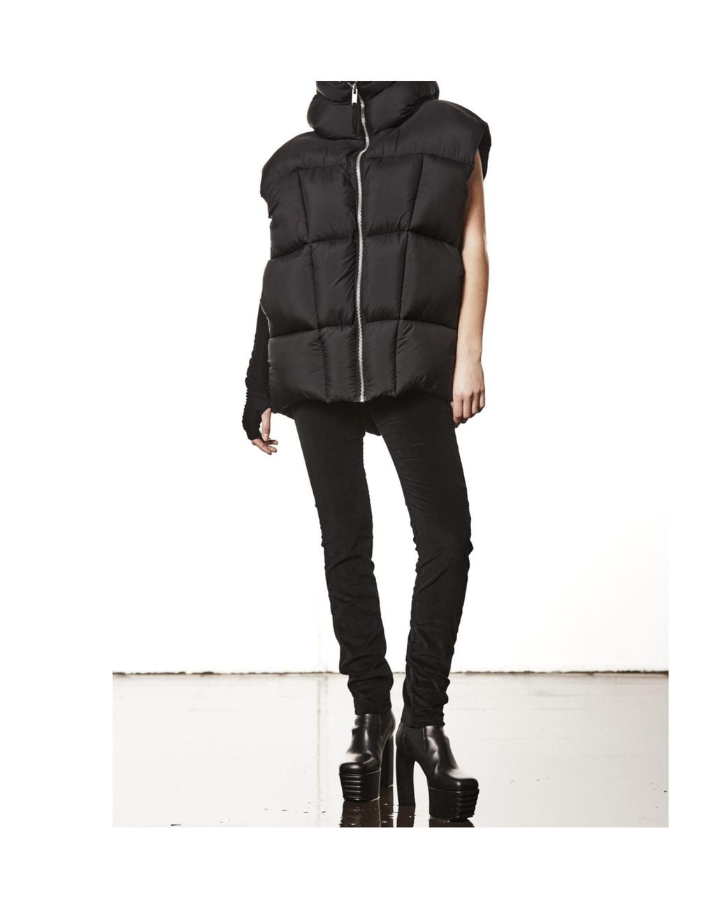 Thom Krom Blue Quilted Hooded Vest