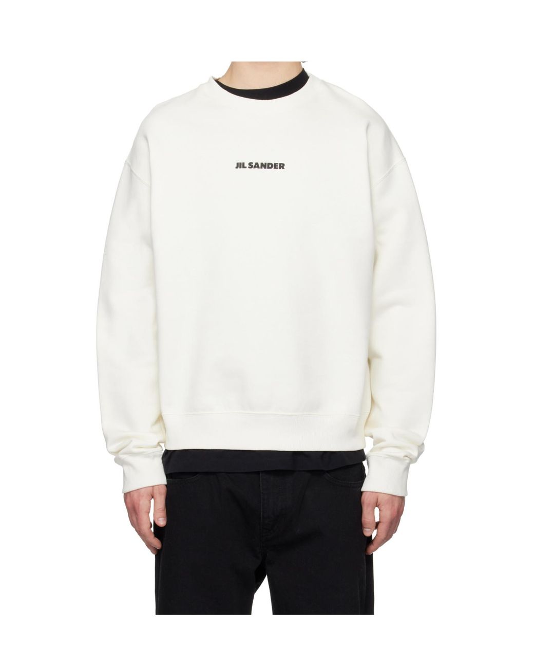 Jil Sander White Logo-Print Sweater for men