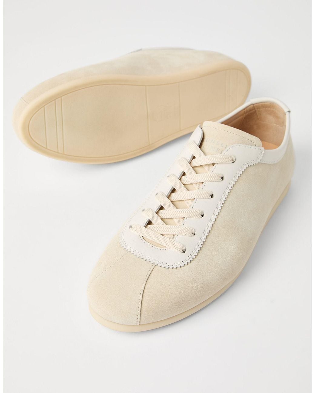 Brunello Cucinelli Natural Suede Sneakers for men