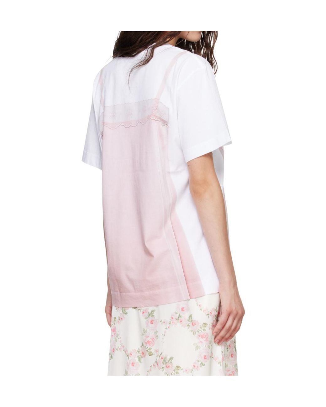 Simone Rocha Pink Trompe L'Oeil Print T-Shirt