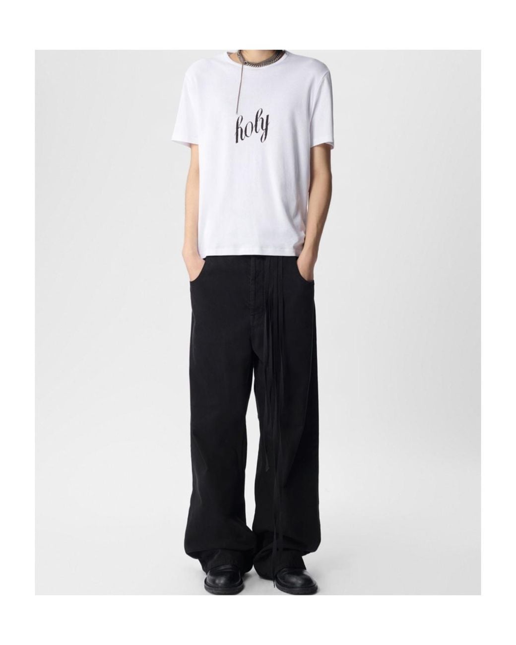 Ann Demeulemeester White Short-Sleeved T-Shirt for men