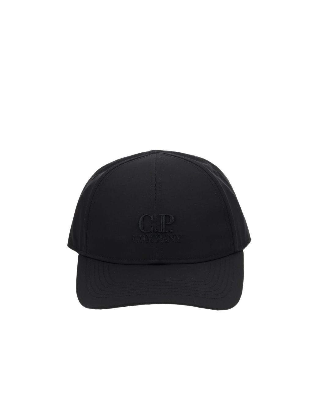 C P Company Black Chrome R Logo Baseball Cap for men