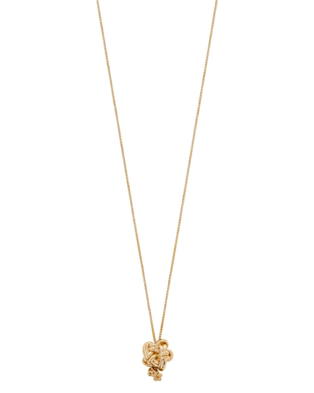 Bottega Veneta White Knot Pendant Necklace