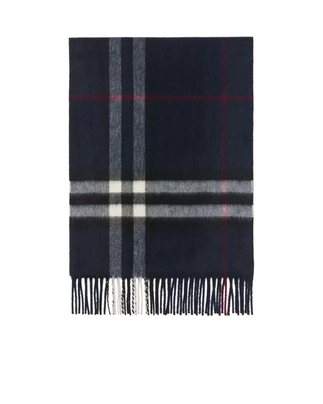 Burberry Blue Checked Fringed Scarf