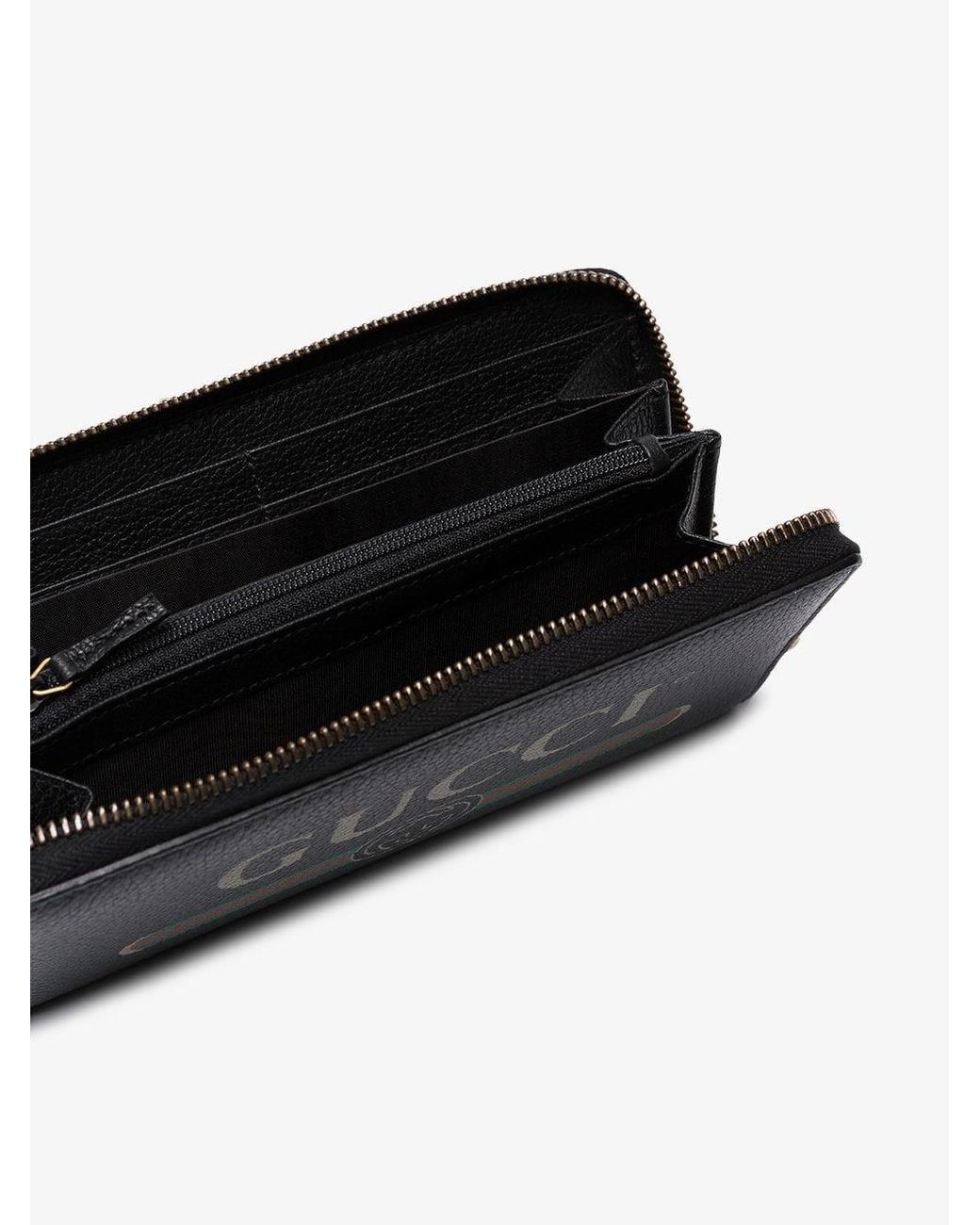 Gucci Black Logo Zip Around Wallet for men