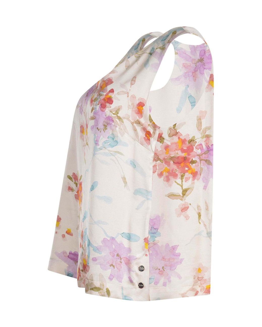 Herno White Floral V-Neck Top