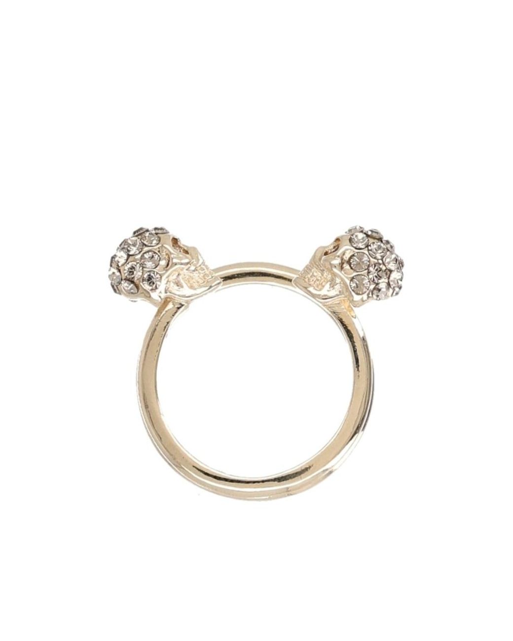 McQueen White Skull Embellished Ring