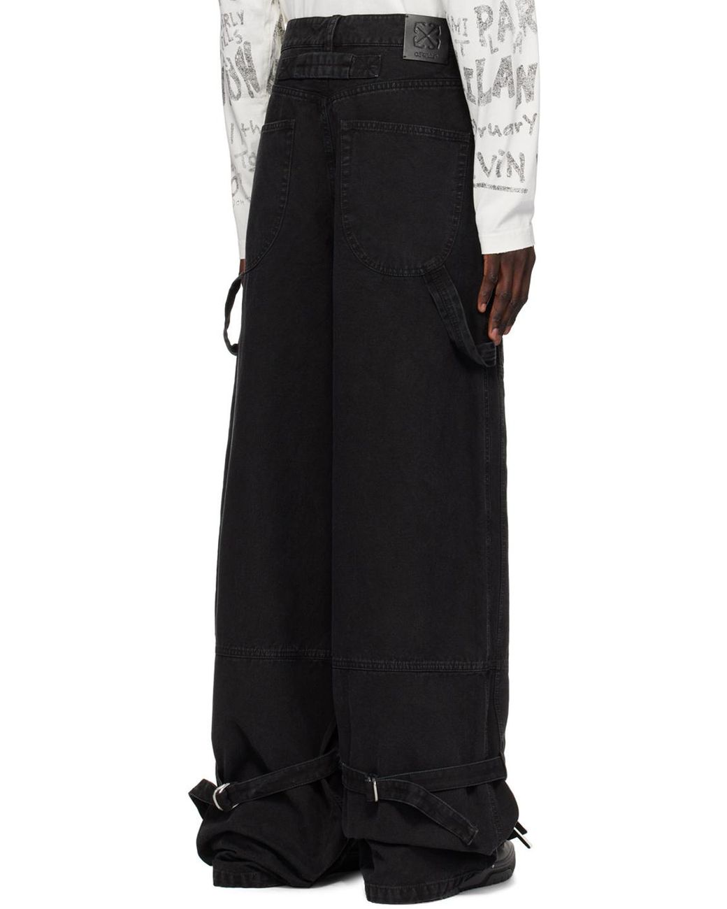 Off-White c/o Virgil Abloh Black Logo Patch Straight-Leg Jeans for men