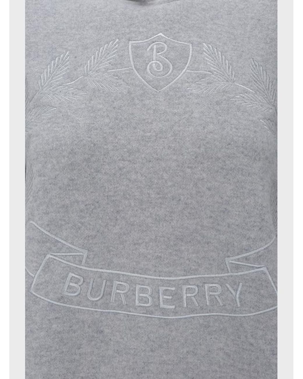 Burberry Gray Oak Leaf Crest Oversized Hoodie