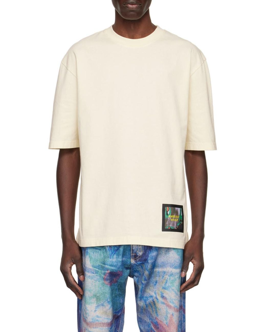 Ambush White Logo Patch Crewneck T-Shirt for men