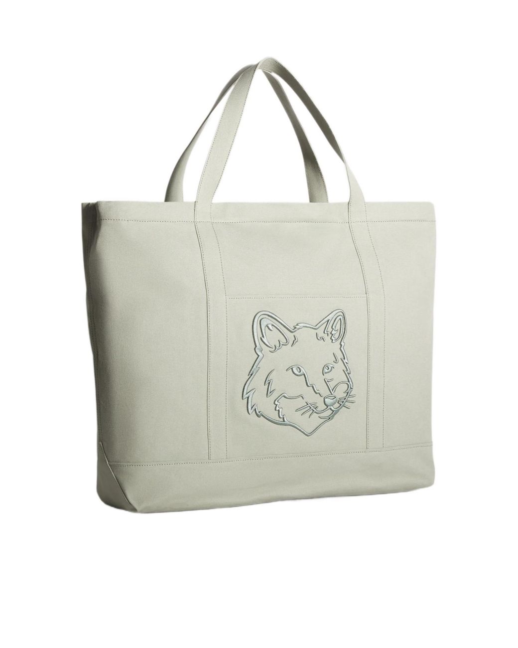 Maison Kitsuné Gray Maison Kitsuné Fox Head Xl Tote Bag for men