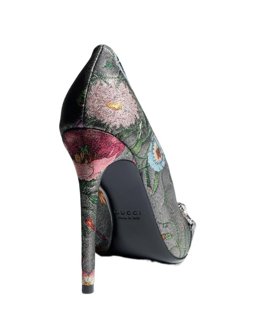 Gucci Metallic Donna Pump With Crystal Horsebit
