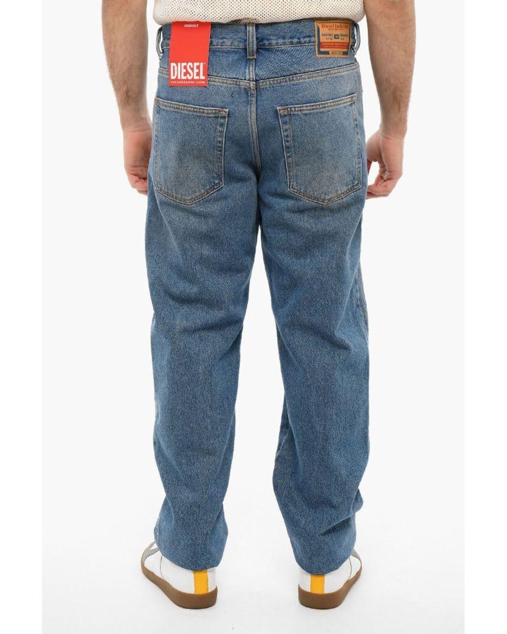 DIESEL Blue D-Mand Mid-Rise Straight-Leg Jeans for men