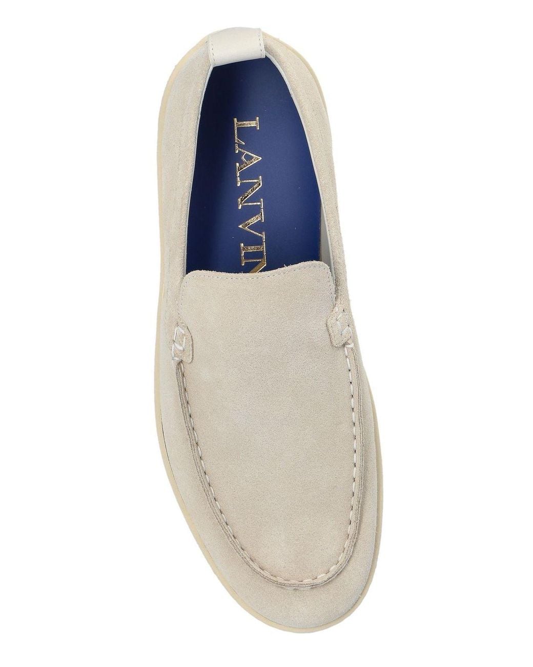 Lanvin White Contrast-Panel Loafers for men