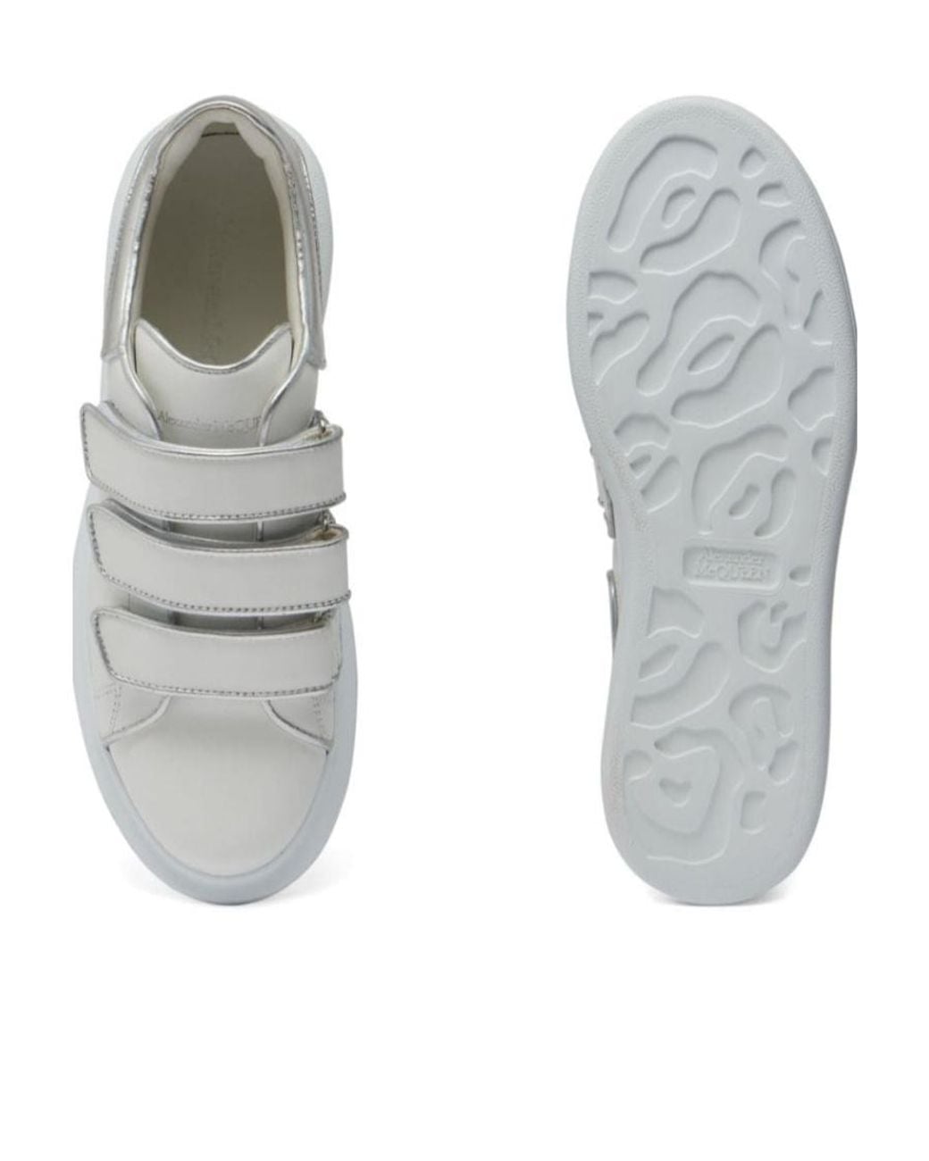 McQueen Gray Touch-Strap Low-Top Sneakers
