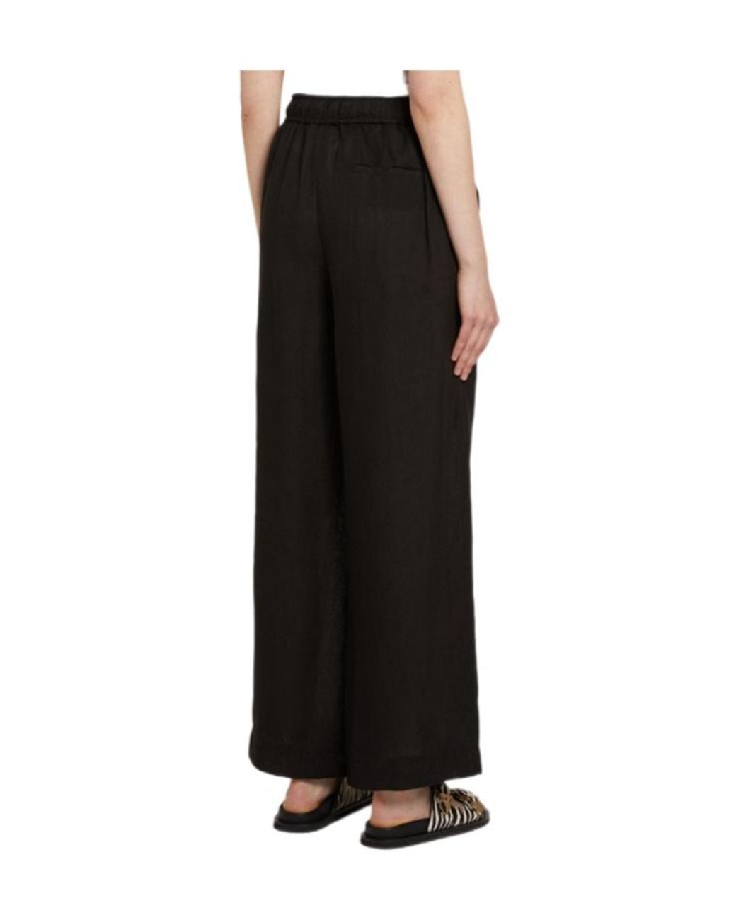 Marella Black Drawstring Elastic Pants