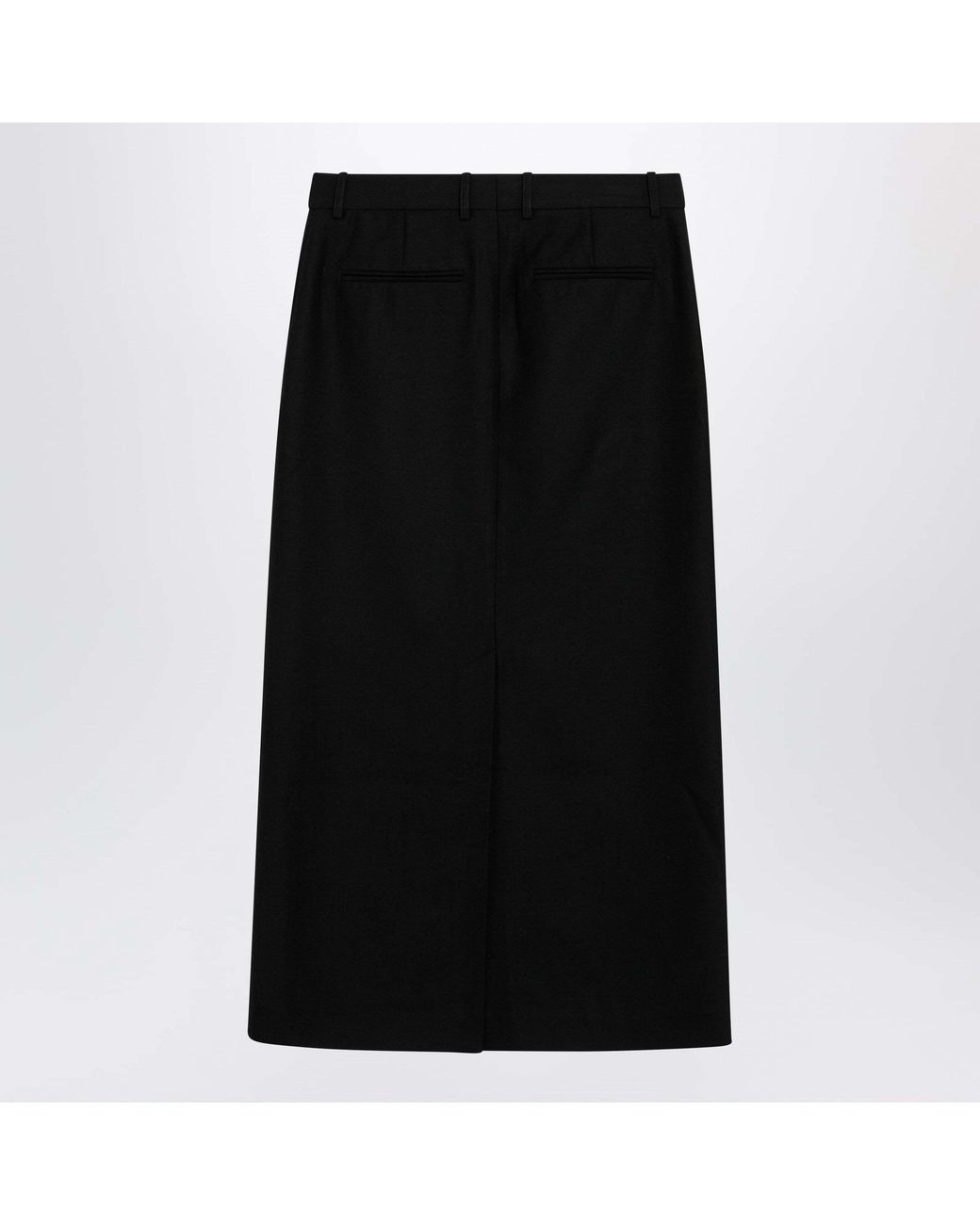 Totême Black Belt Loop Midi Skirt