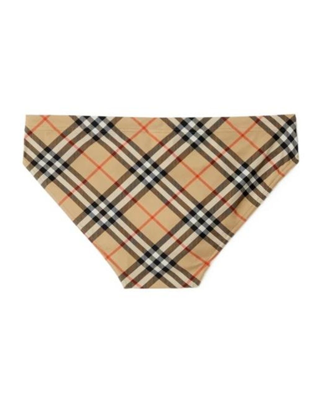 Burberry White Checked Drawstring Swim Shorts for men