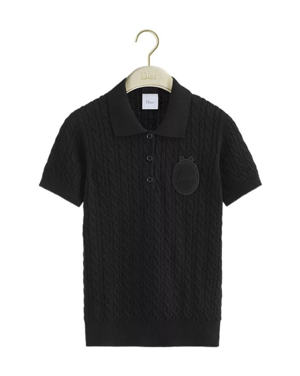 Dior Black Médaillon Embroidered Short-Sleeved Sweater