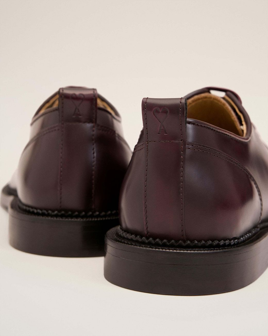 AMI Brown Leather Derby Shoes for men