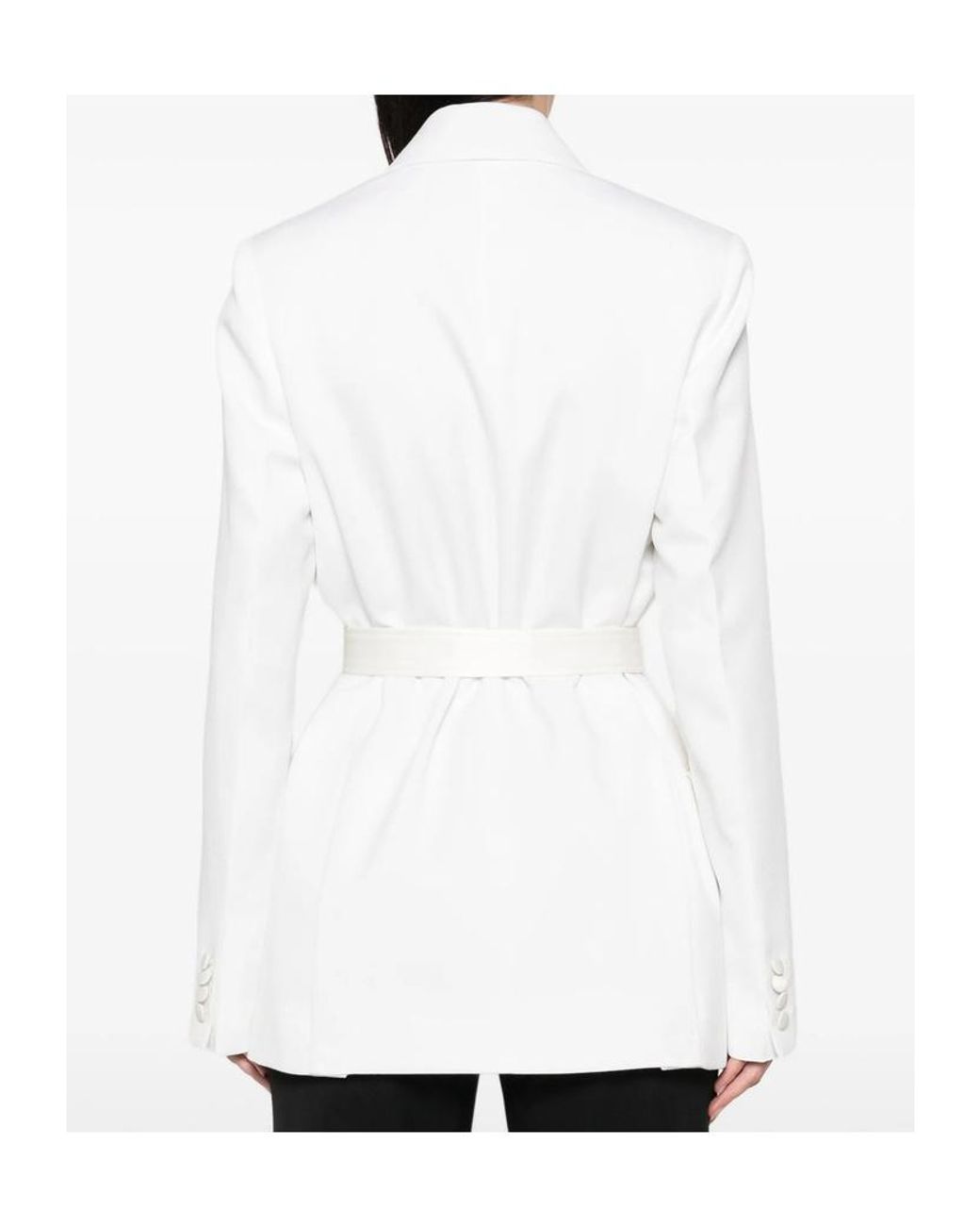 Victoria Beckham White Belted Tailored Jacket