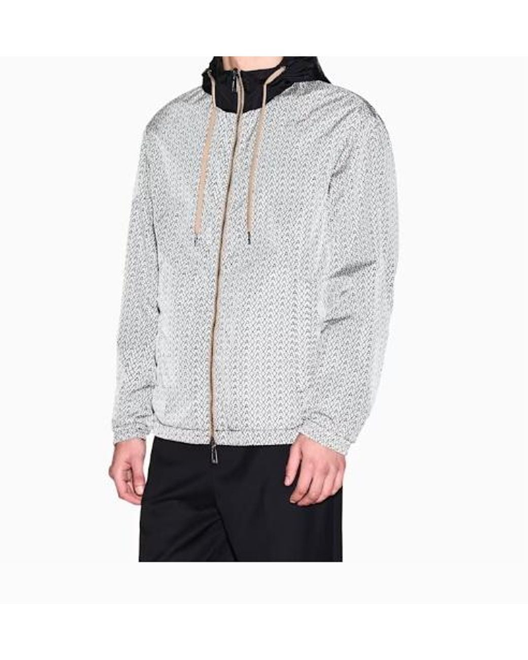 ARMANI EXCHANGE Gray Reversible Hooded Jacket for men