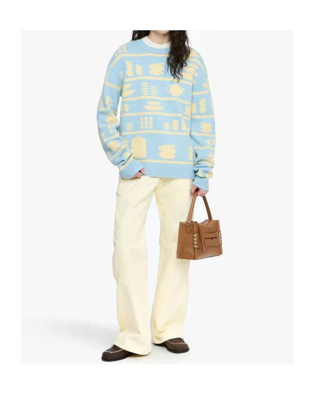 J.W. Anderson Blue Crockery-Jacquard Jumper