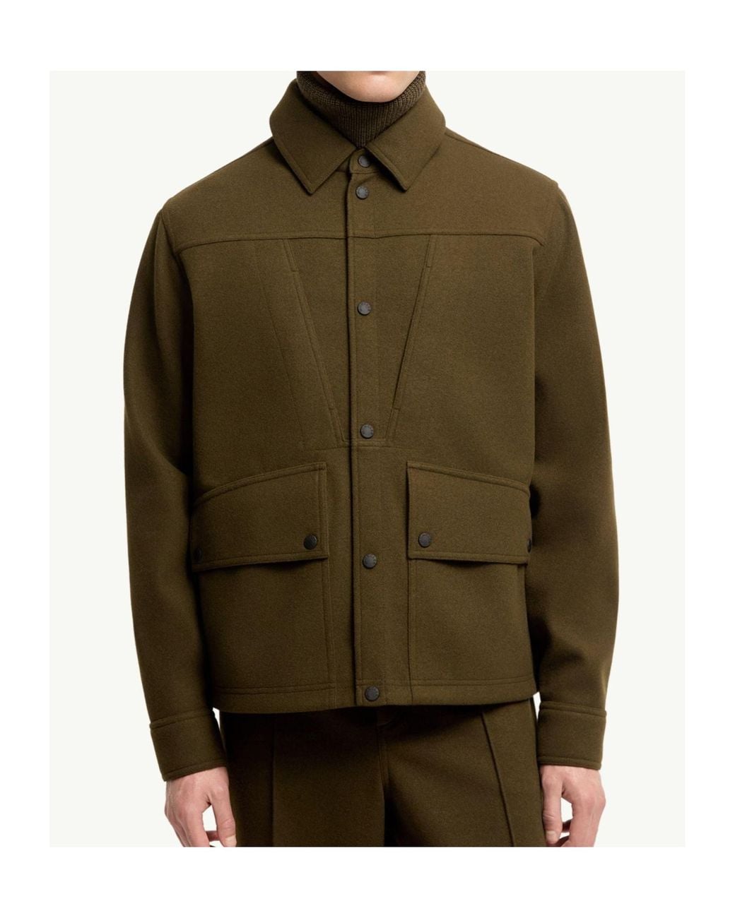 Moncler Green Interlock Long Sleeve Shirt for men
