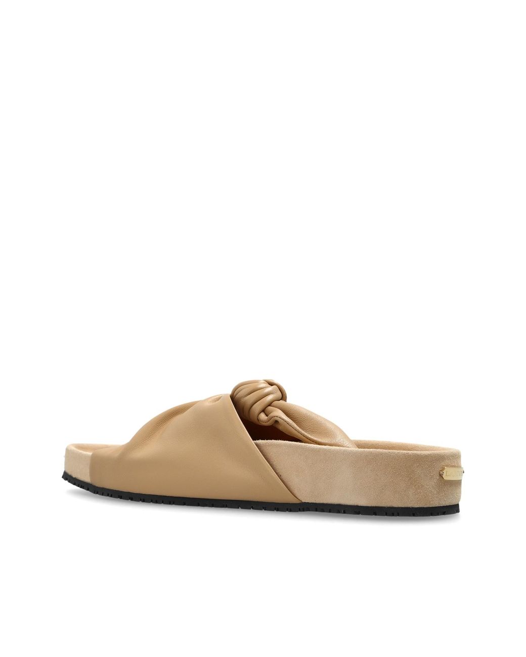 Lanvin Brown Cocoon Knot Detail Slides