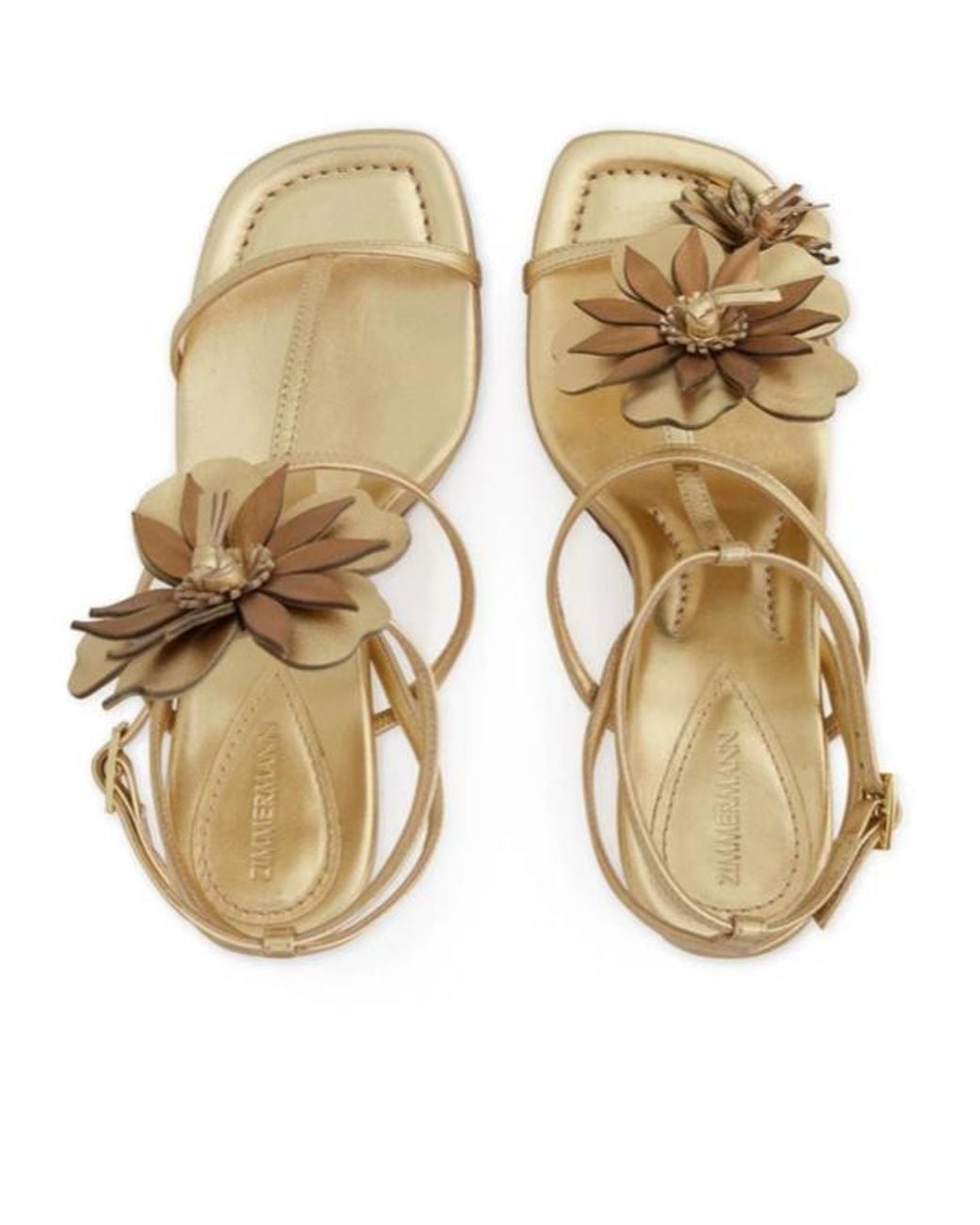 Zimmermann Metallic Belara Floral Heeled Sandals