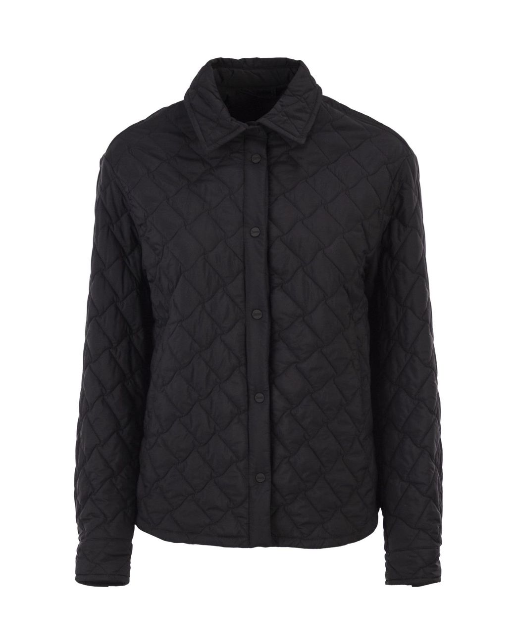 Herno Black Quilted Button-Up Jacket