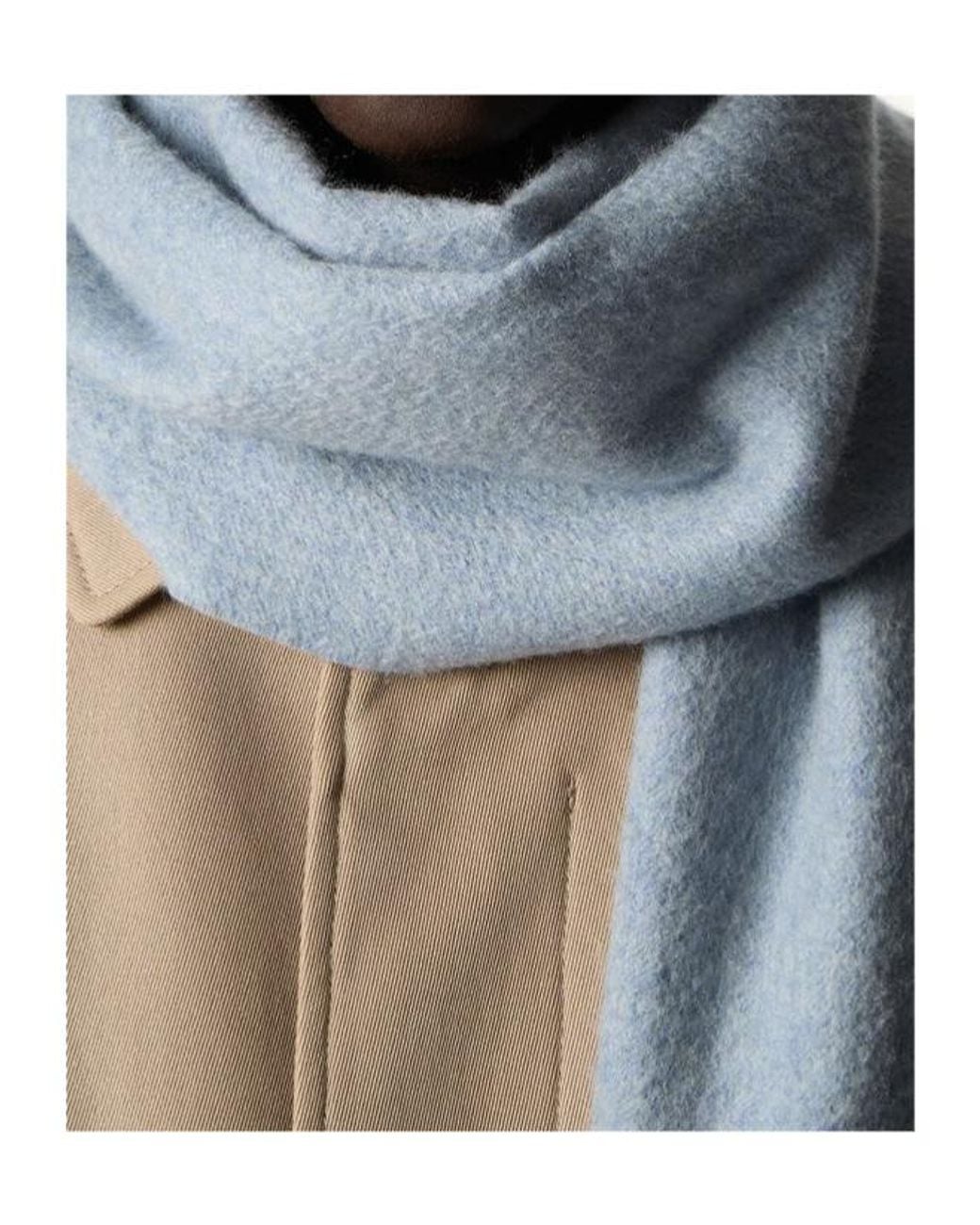 Loro Piana Blue Grande Unita Scarf for men