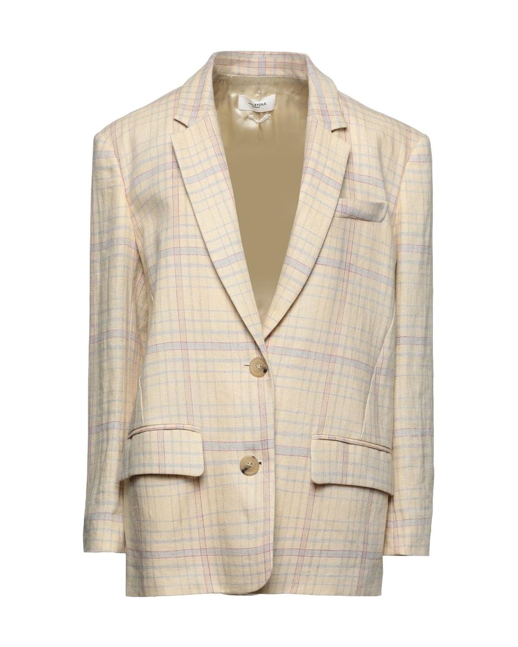 Isabel Marant Natural Tartan Pattern Woven Blazers