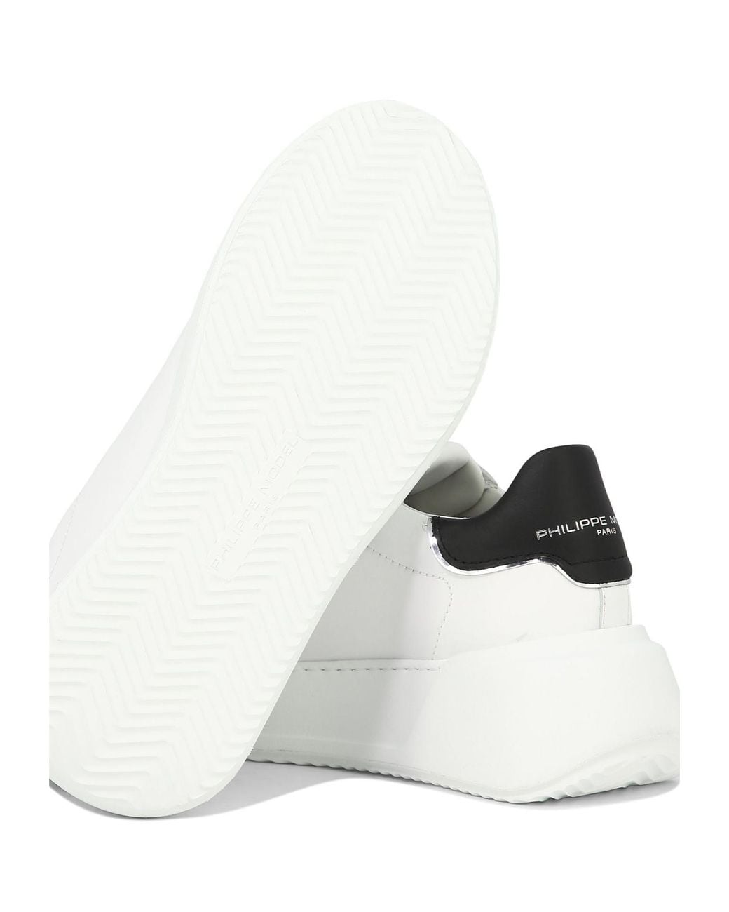 Philippe Model White Tres Temple Lace-Up Sneakers