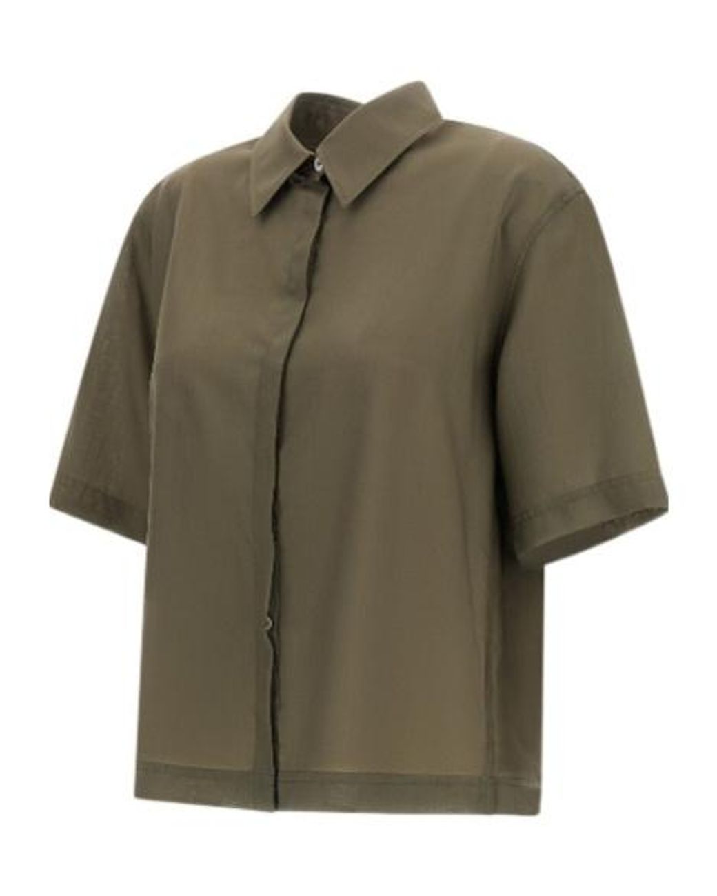 Herno Green Short-Sleeve Boxy Shirt