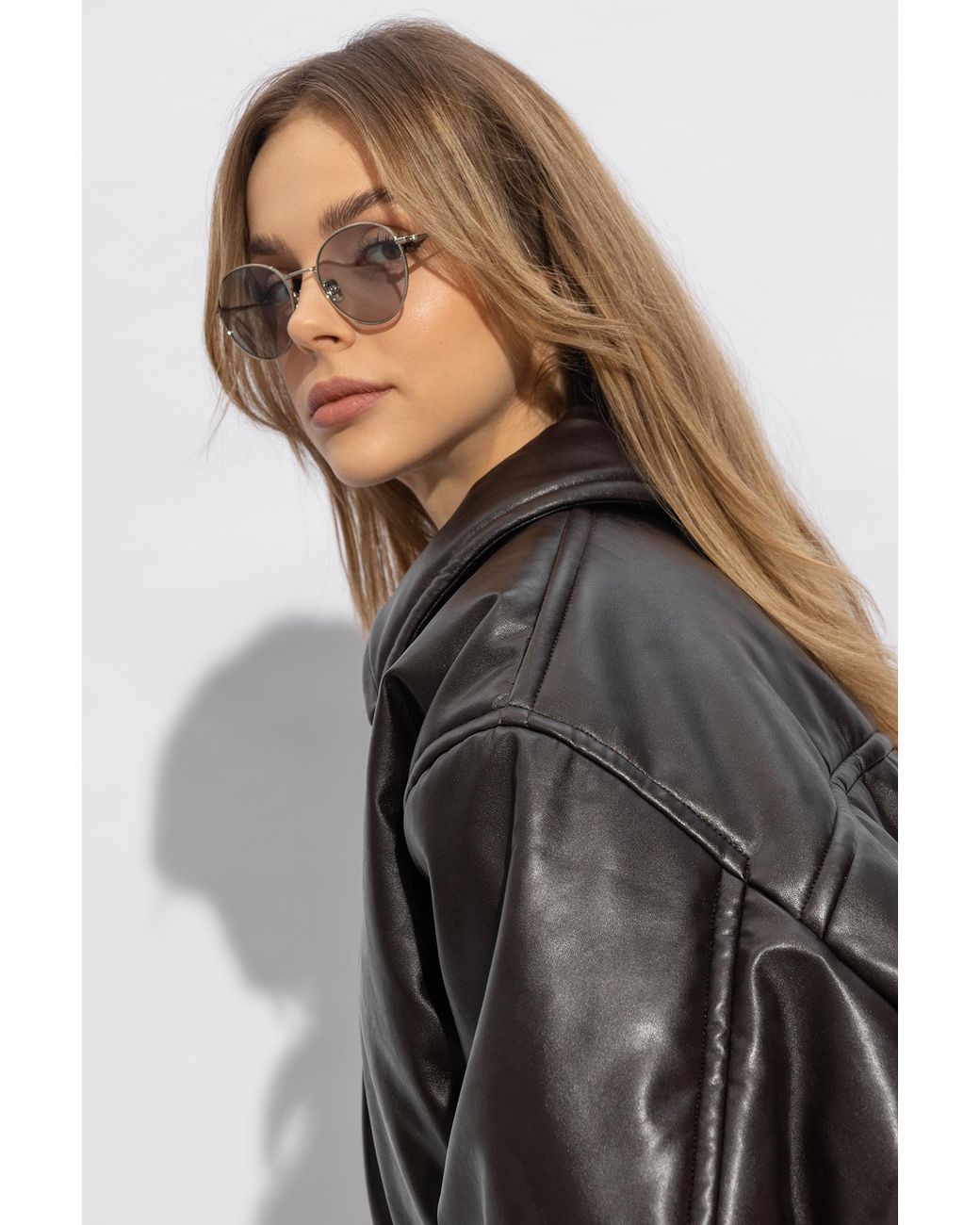 Totême White Logo-Engraved Round-Frame Sunglasses
