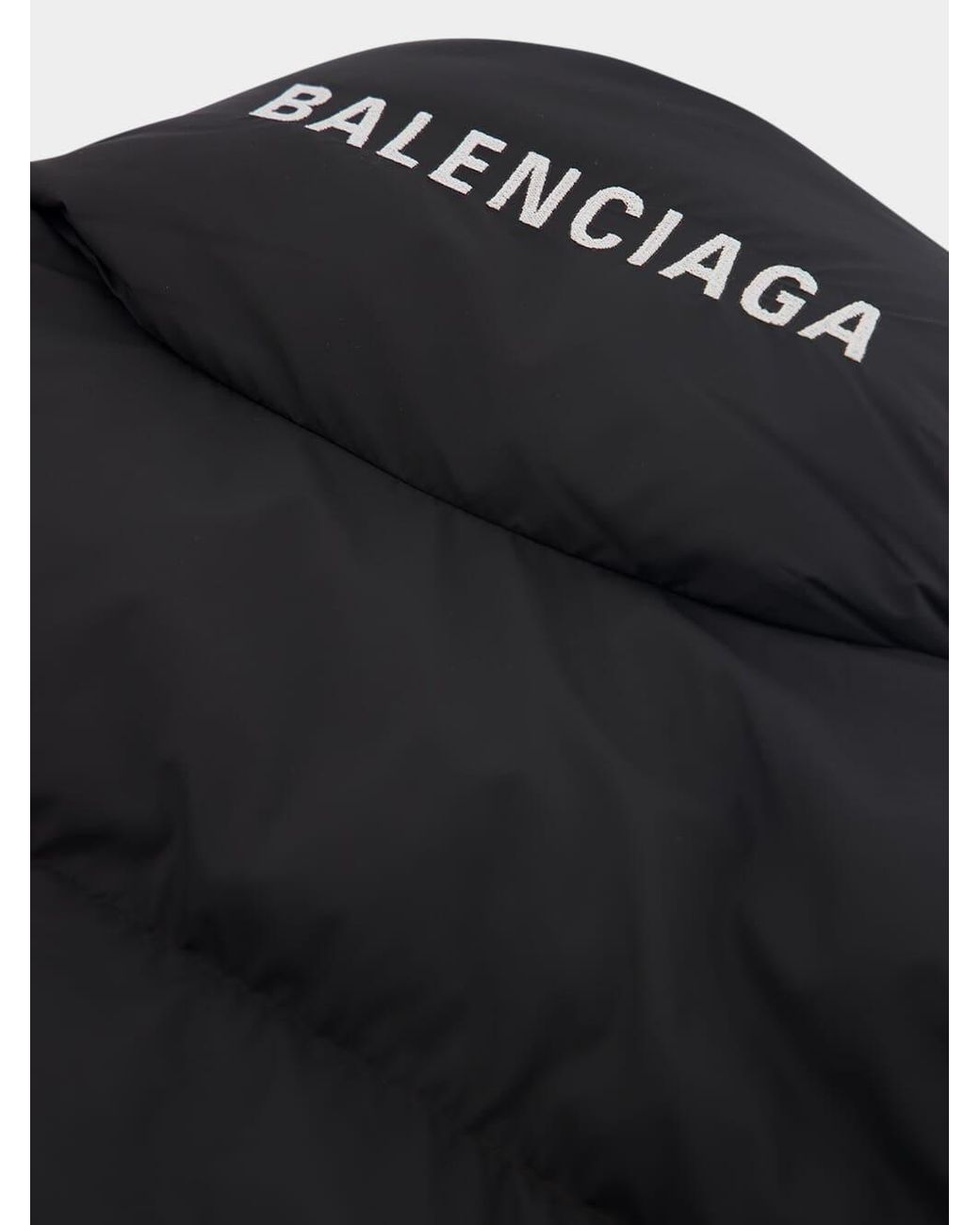 Balenciaga Black Logo Printed High-Neck Padded Gilet for men