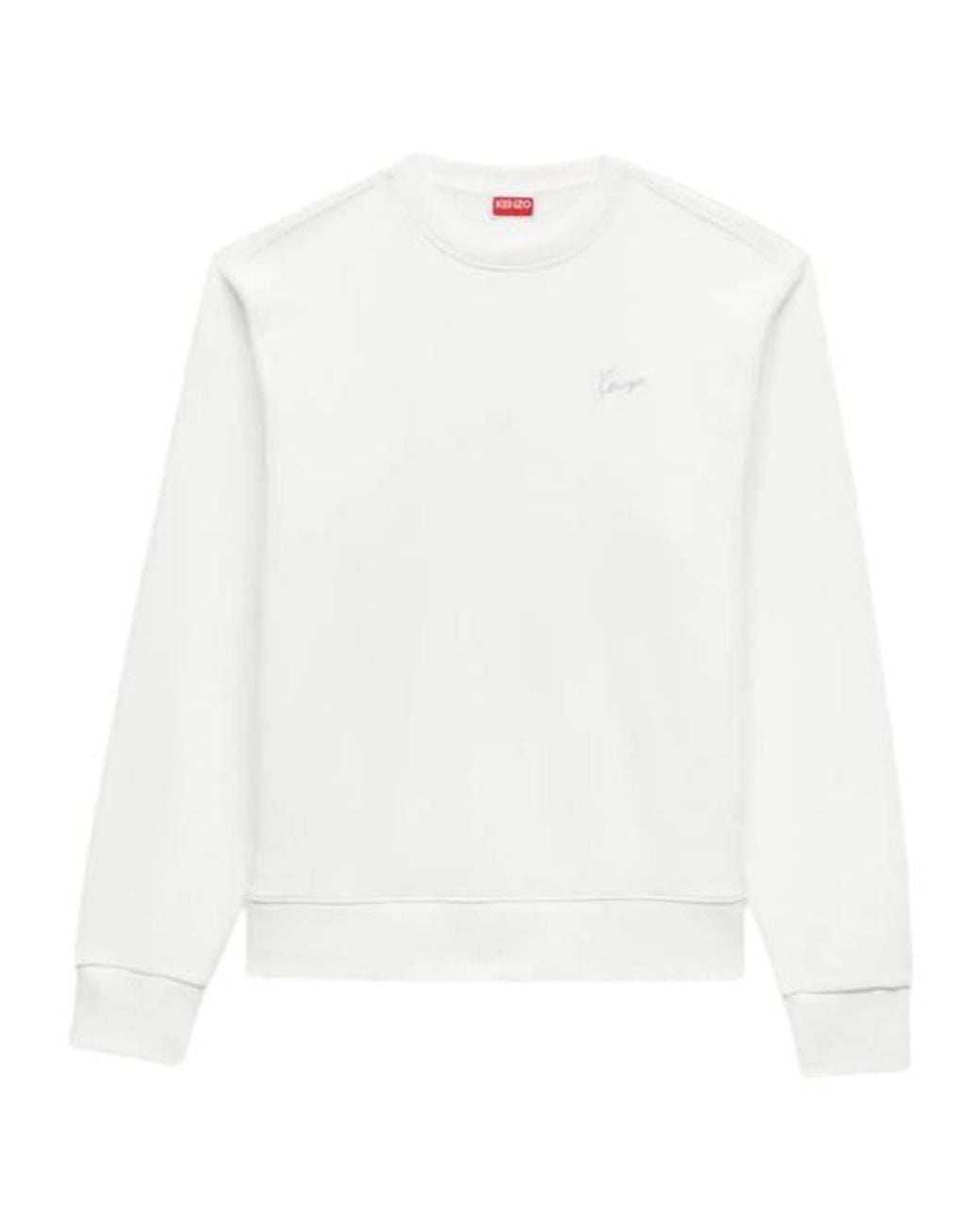 KENZO White Logo Embroidered Crewneck Sweatshirt for men