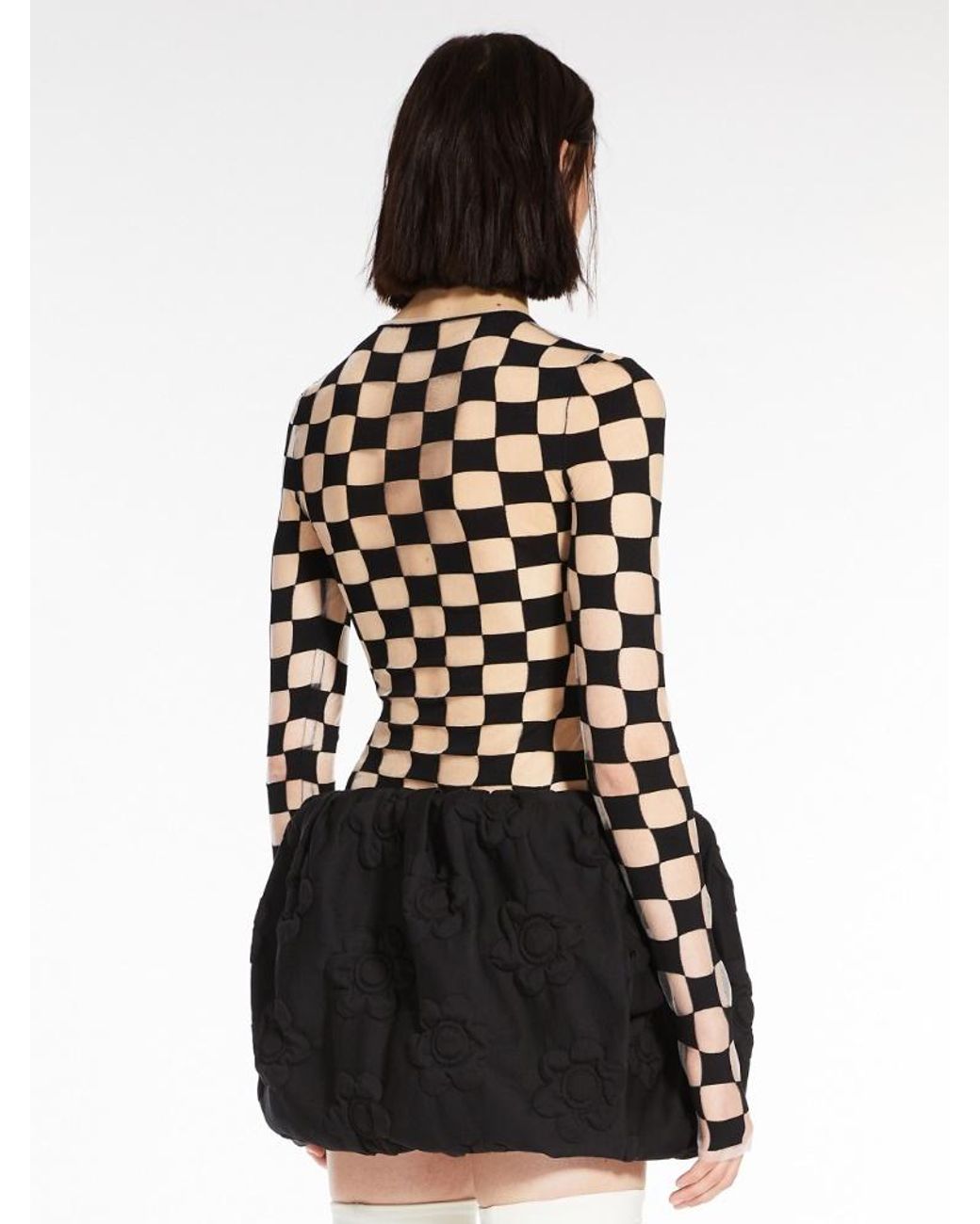 Sportmax Black Checkerboard Effect Crewneck Knitted Jumper