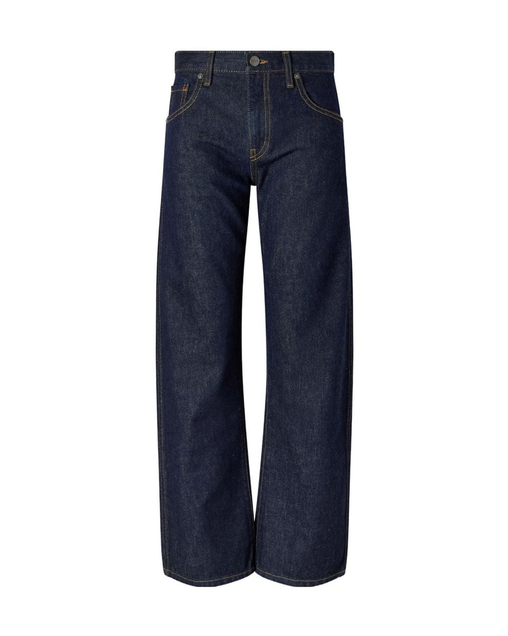 Khaite Blue Mid-Rise Straight-Leg Jeans