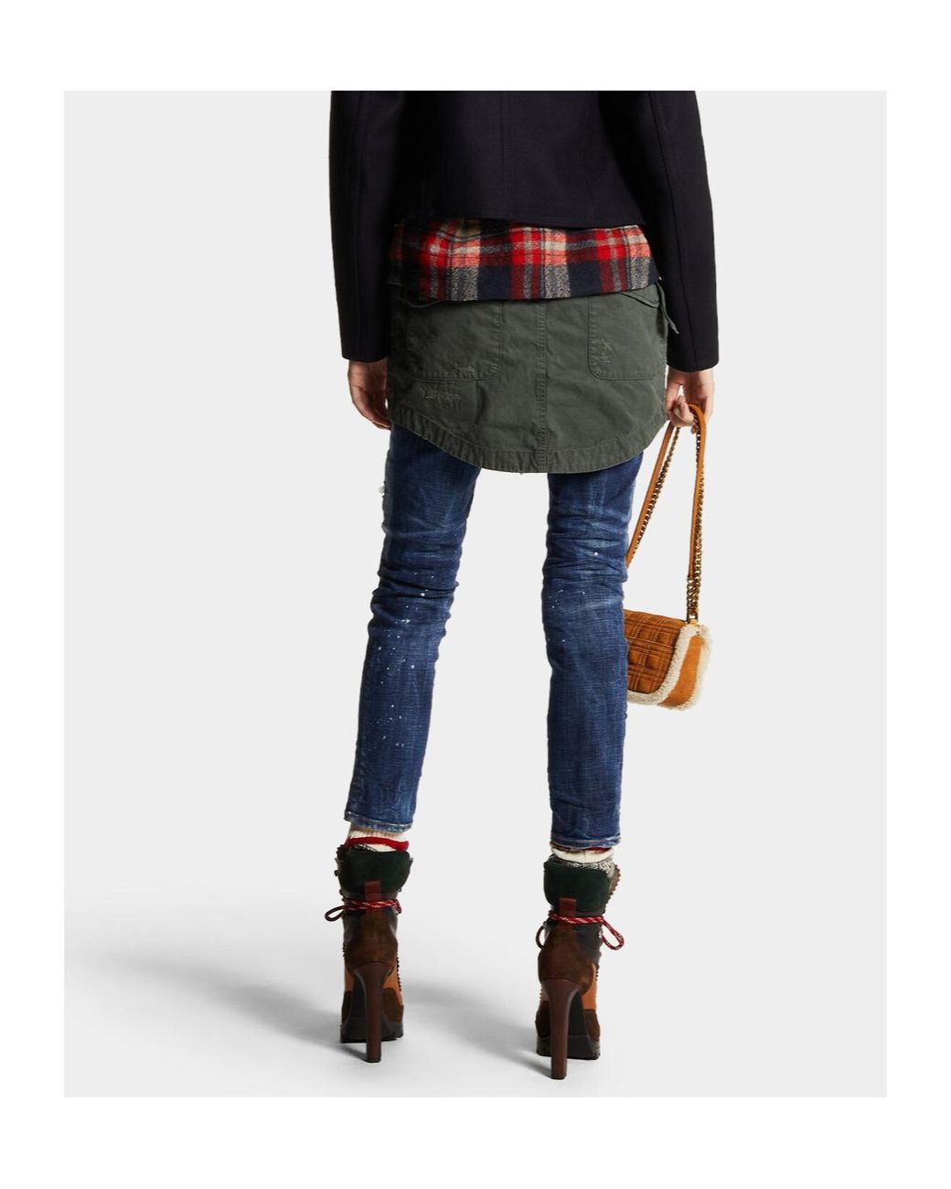 DSquared² Blue Distressed Cropped Jeans