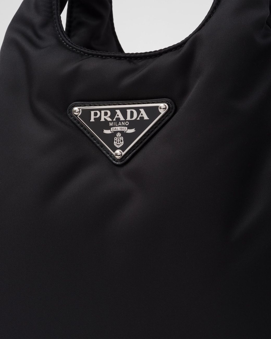 Prada Black Logo-Plaque Top Handle Bag